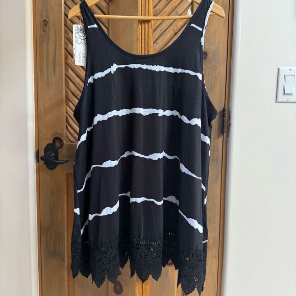 NWT crocheted lace swing tank top XiaoMaAnJi 3X - Picture 1 of 5